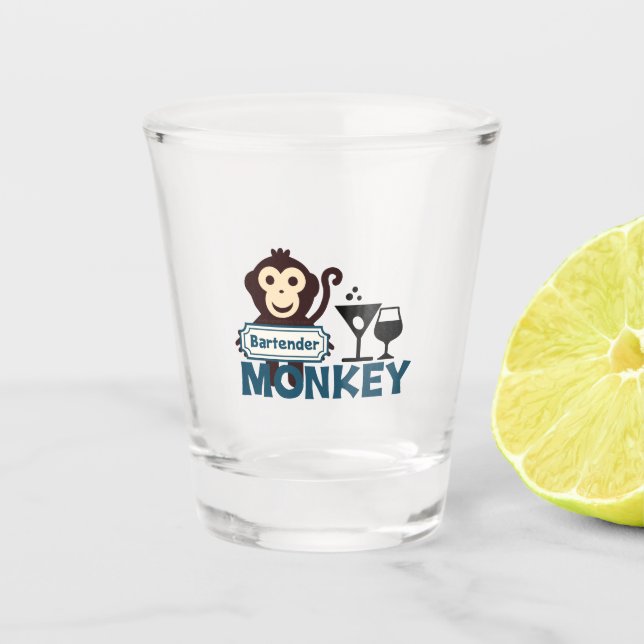 Barkeeper Monkey Schnapsglas (Vorderseite)