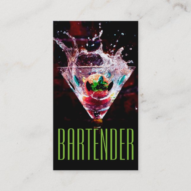 Barkeeper Nightlife Business Card Visitenkarte (Vorderseite)