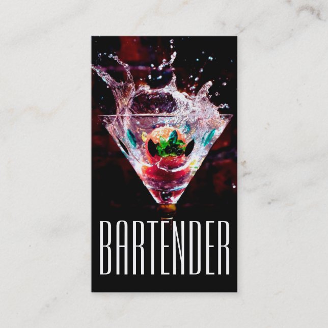 Barkeeper Nightlife Business Card Visitenkarte (Vorderseite)
