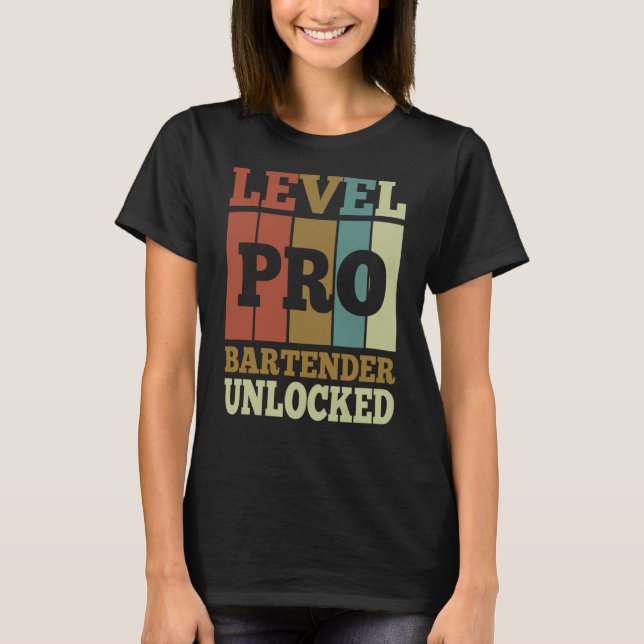 Barkeeper Pro Unlocks Vintagen Stil einzigartig T-Shirt (Vorderseite)