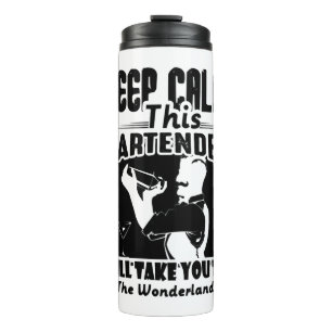 Barkeeper-Shirt - Bleib ruhig, dieser Barkeeper T- Thermosbecher
