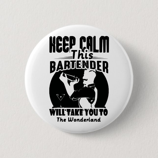Barkeeper Shirt - Ruhe Behalten Dieser Barkeeper T Button (Vorderseite)