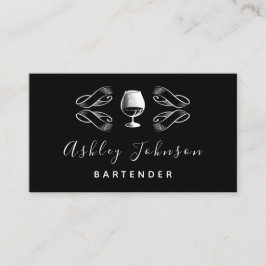 Barkeeper Sommelier Tropischer Cocktail Schwarz &  Visitenkarte