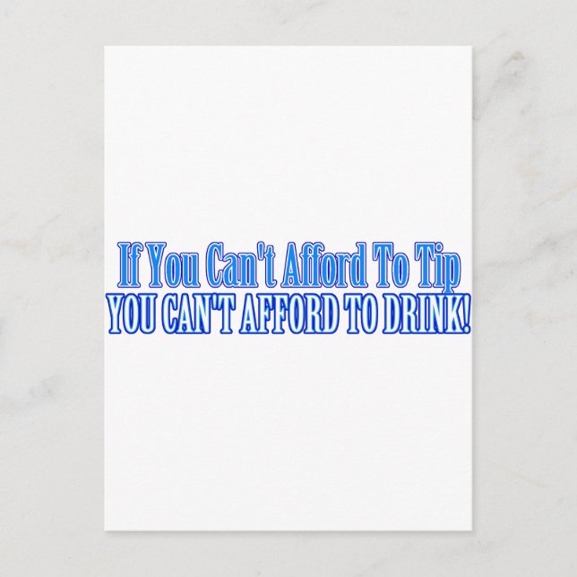 Barkeeper Sprichwort Postkarte (Vorderseite)