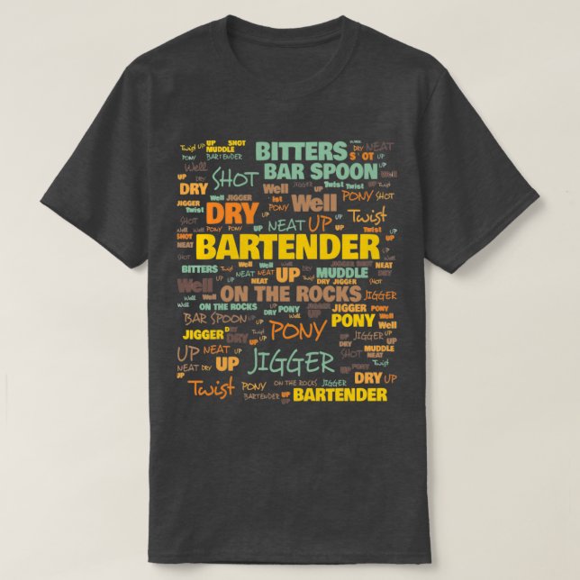 Barkeeper Terminologie Normaler verwendete Barkeep T-Shirt (Design vorne)