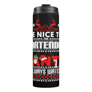 Barkeeper Ugly Christmas Sweater Geschenk Funny Ba Thermosbecher