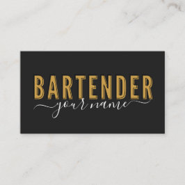 Barkeeper Vintag Retro Typografie Visitenkarte