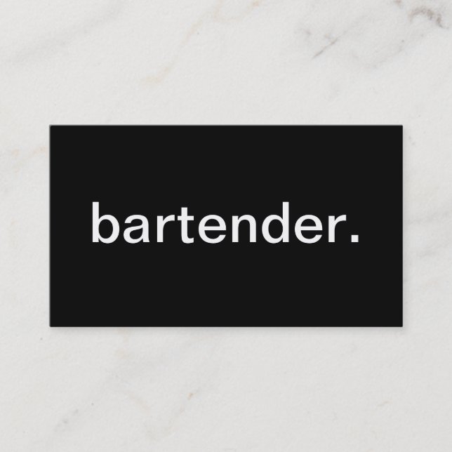 Barkeeper Visitenkarte (Vorderseite)