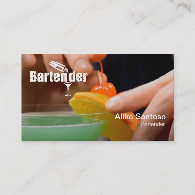 Barkeeper-Visitenkarte Visitenkarte (Vorderseite)
