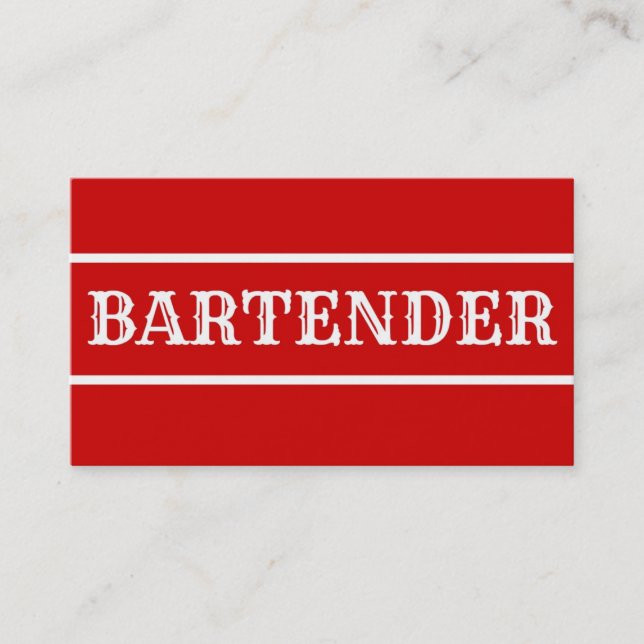 Barkeeper-Visitenkarte Visitenkarte (Vorderseite)