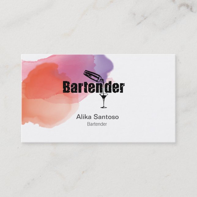 Barkeeper-Visitenkarte Visitenkarte (Vorderseite)