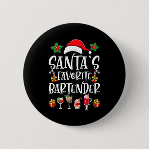 Barkeeper Weihnachtsgeschenk Santas Lieblingsbarke Button
