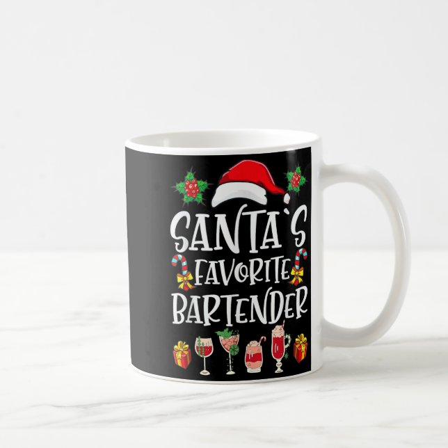 Barkeeper Weihnachtsgeschenk Santas Lieblingsbarke Kaffeetasse (Rechts)