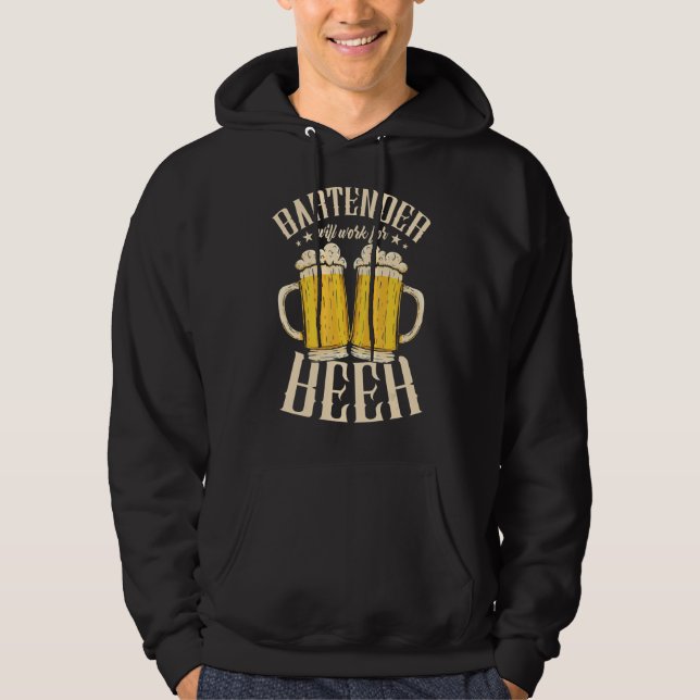 Barkeeper wird für Bier-Drinker alkoholische Bar Hoodie (Vorderseite)