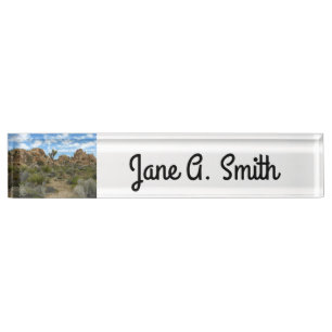Barker Dam Loop Trail im Joshua-Tree-Nationalpark Namensplakette