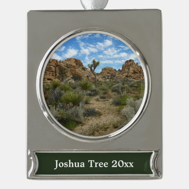 Barker Dam Loop Wandern im Joshua Tree Nationalpar Banner-Ornament Silber (Vorderseite)