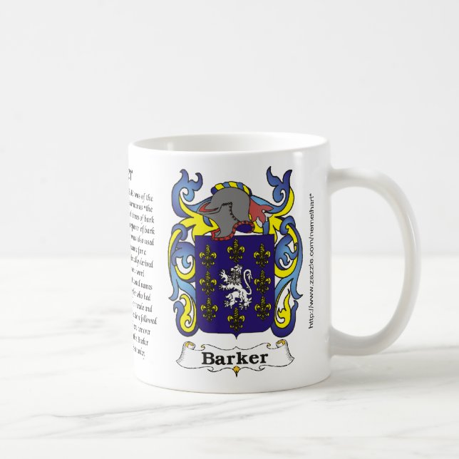 Barker-Familien-Wappen Tasse (Rechts)