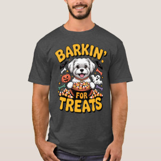 Barkin’ Für Leckereien Funny Maltese Halloween Can T-Shirt