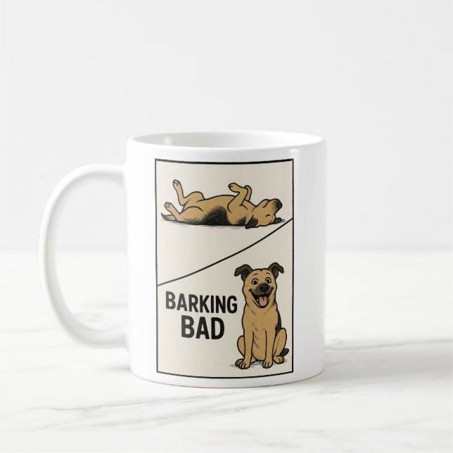 Barking Bad – Funny Dog Lover Parody Poster Kaffeetasse (Links)
