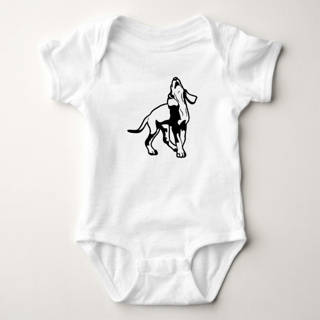 Barking Coonhound Puppy Baby Bodysuit Strampler (Vorderseite)