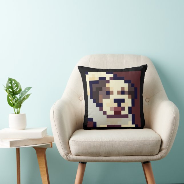 Barking dog. Pixel Art, pixelart Kissen (Stuhl )