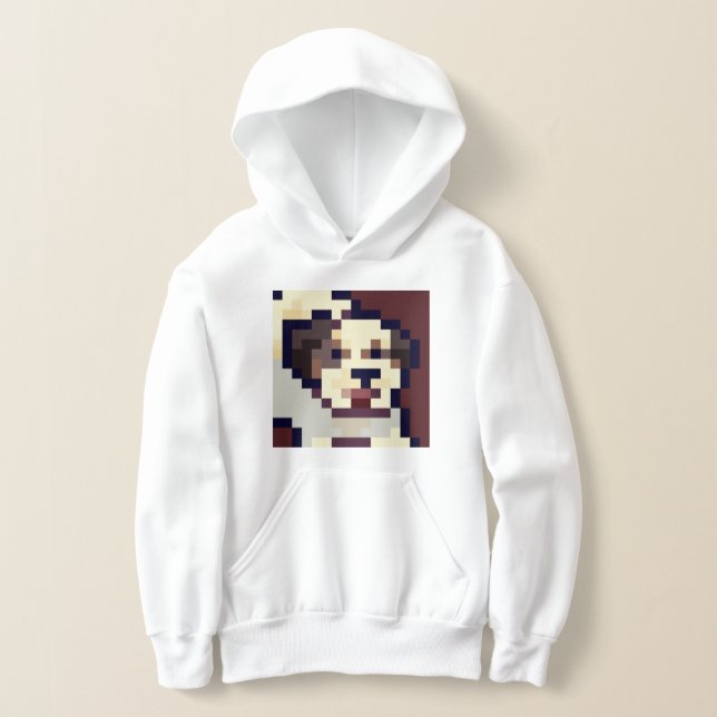 Barking puppy pixel art hoodie (Ablage )