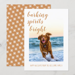 Barking Spirits Bright Your Dog Foto Holiday Feiertagskarte