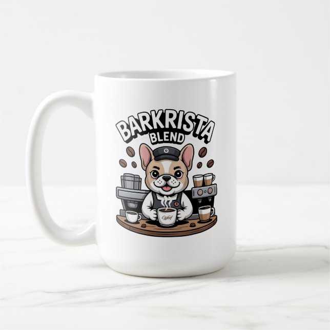 Barkrista Funny Barista French Bulldog Coffee Kaffeetasse (Links)