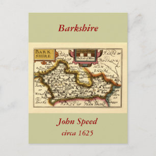 "Barkshire" Berkshire Landkreis Map, England Postkarte