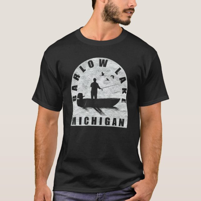 Barlow Lake Fishing Michigan T-Shirt (Vorderseite)