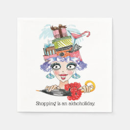 Barmaid Lady Funny Face Cocktail Papier Napkin Serviette