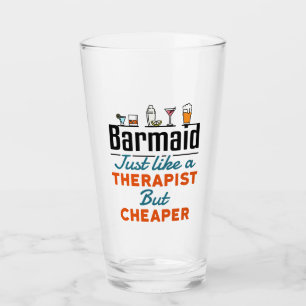 Barmaid wie ein Therapeut, aber billiger Glas