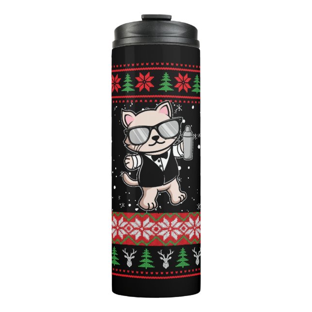 Barman Ugly Christmas Sweater Thermosbecher (Vorderseite)