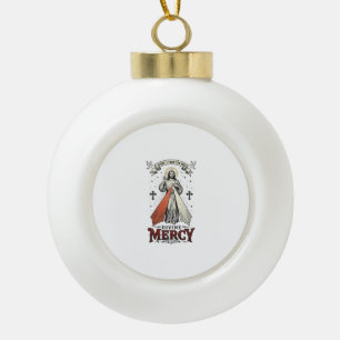Barmherzigkeit Jesu Ich vertraue auf Dich Vintage- Keramik Kugel-Ornament