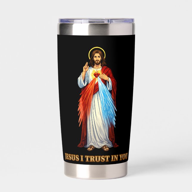 Barmherzigkeit Jesu Katholische Barmherzigkeitsand Thermobecher (Vorderseite)