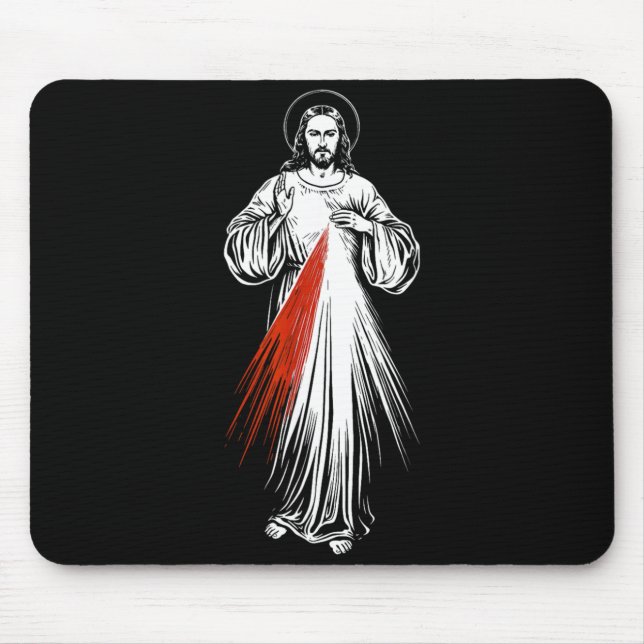 Barmherzigkeit Jesu Katholischer Glaube Heilige Bi Mousepad (Vorne)