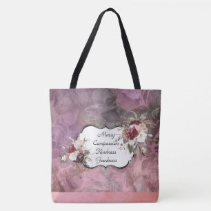 Barmherzigkeit Mitgefühl Floral Wildleder Tasche