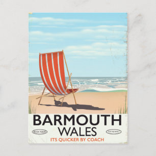 Barmouth Nordwales vintage Reiseposter Postkarte