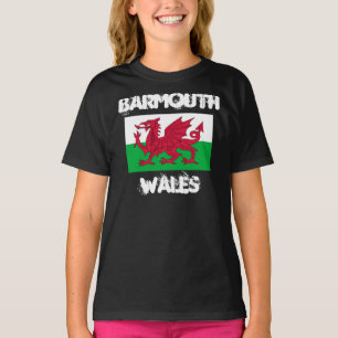 Barmouth, Wales mit walisischer Flagge T-Shirt