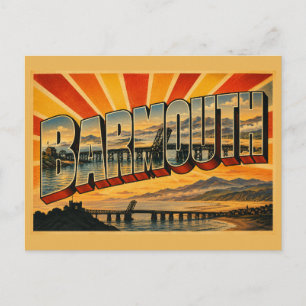 Barmouth Wales Vintage Reise Kunst Postkarte
