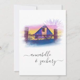 *~* Barn American Flag AR19 QR UAWG Wedding Einladung