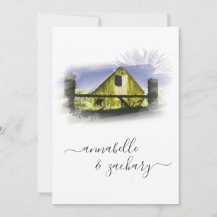 *~* Barn American Flag UAWG QR AR19 Wedding Einladung