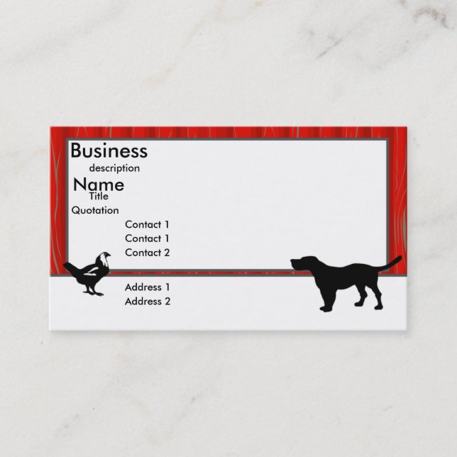 Barn Animals Business Card Visitenkarte (Vorderseite)