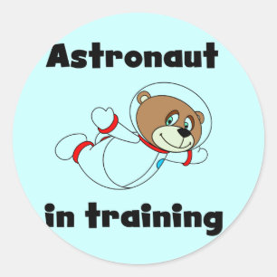 Bärn-Astronaut in den Trainings-T-Shirts und den Runder Aufkleber