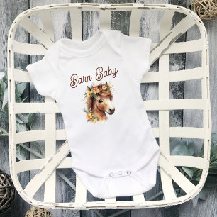 Barn Baby Niedliche Blume Pony Reitrian Strampler
