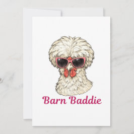 Barn Baddie Funny Glam Chicken in Pink Sunglasses  Feiertagskarte