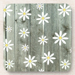 Barn Board Daisy Blume Getränkeuntersetzer
