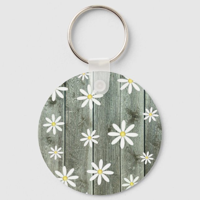 Barn Board Daisy Schlüsselanhänger (Vorderseite)