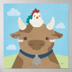 Barn Buddies - Kuh & Küken Poster