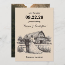 Barn Couple Save the Date